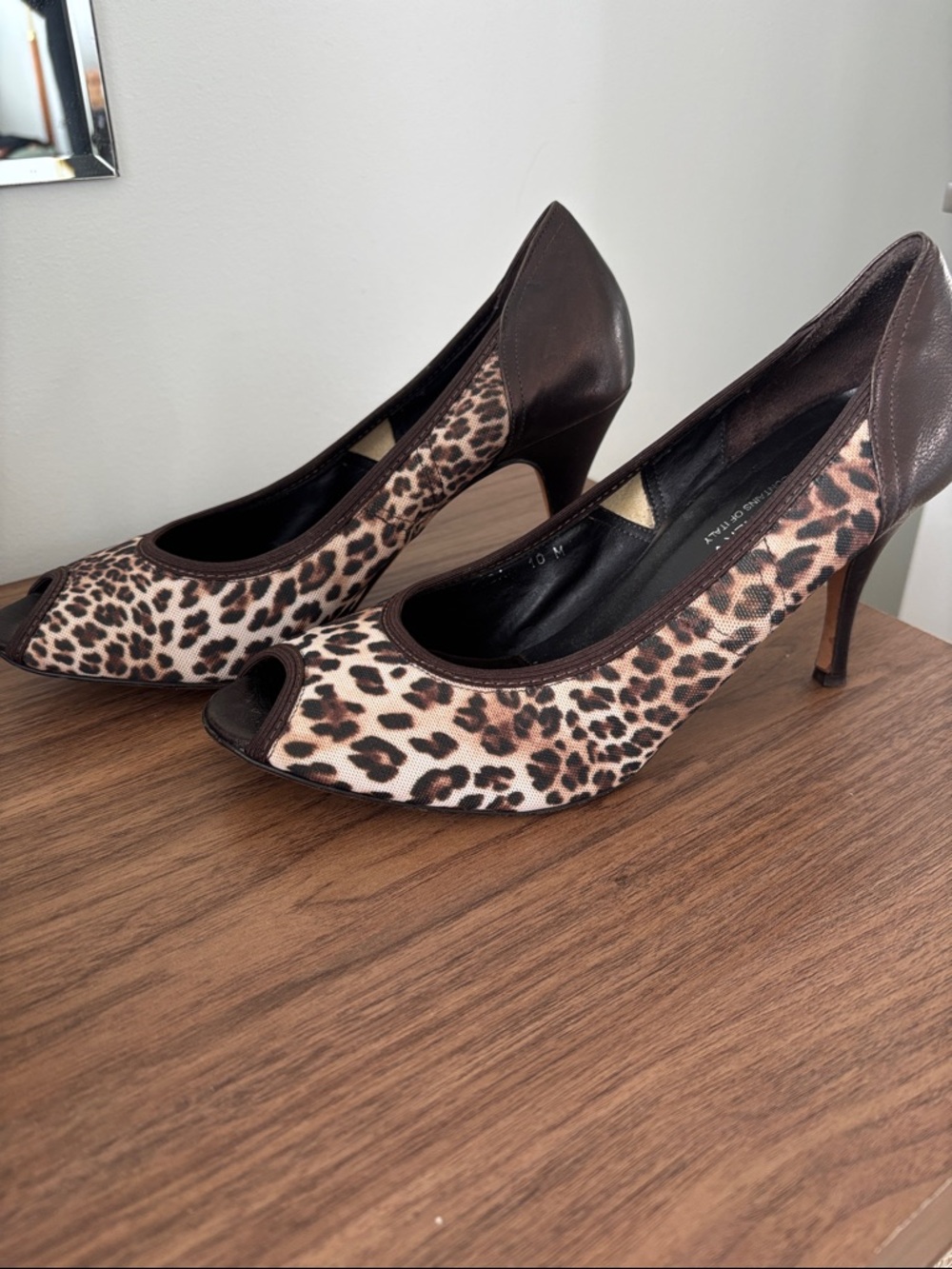 Couture Donald J Pliner Women's Leopard Print Peep-Toe Pumps - Brown